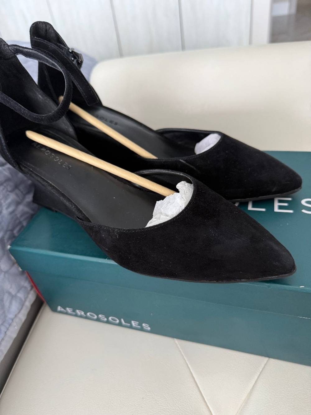 The Aerosoles Women’s Isra Point Toe Wedge Pumps